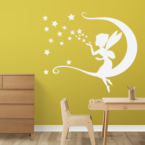 Kinderzimmer Wandtattoo: Tinkerbell, Mond und Sterne