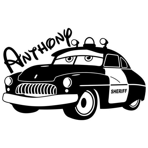 Kinderzimmer Wandtattoo: Sheriff-Auto personalisiert