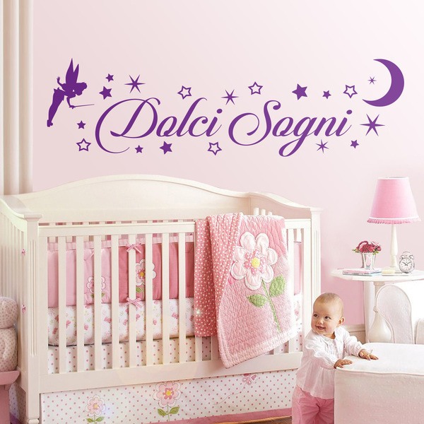 Kinderzimmer Wandtattoo: Tinkerbell Süße Träume, auf Italienisch