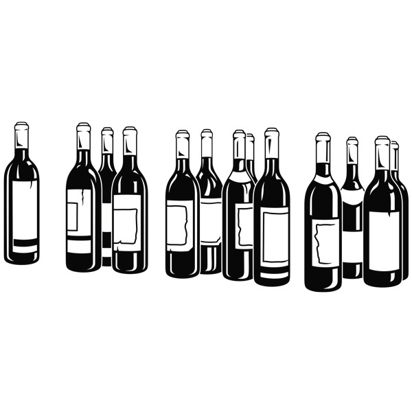Wandtattoos: Flaschen Rotwein
