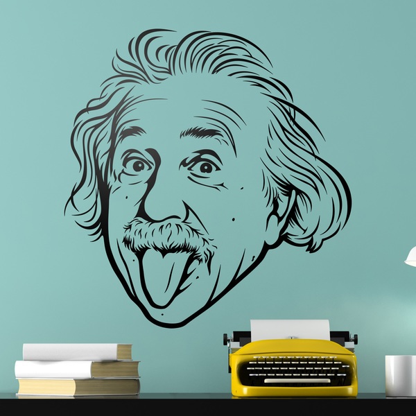 Wandtattoos: Albert Einstein streckt seine Zunge heraus.
