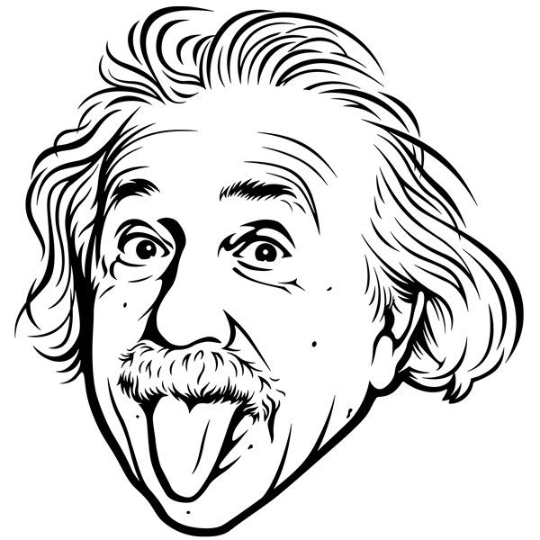 Wandtattoos: Albert Einstein streckt seine Zunge heraus.