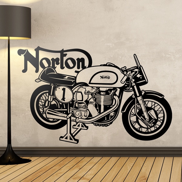 Wandtattoos: Klassisches Motorrad Norton Manx 30M - 1960