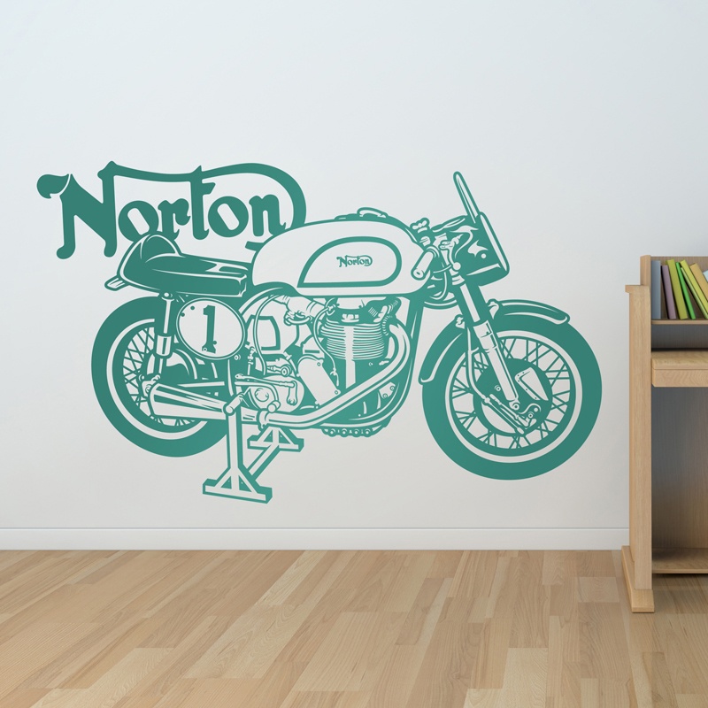 Wandtattoos: Klassisches Motorrad Norton Manx 30M - 1960