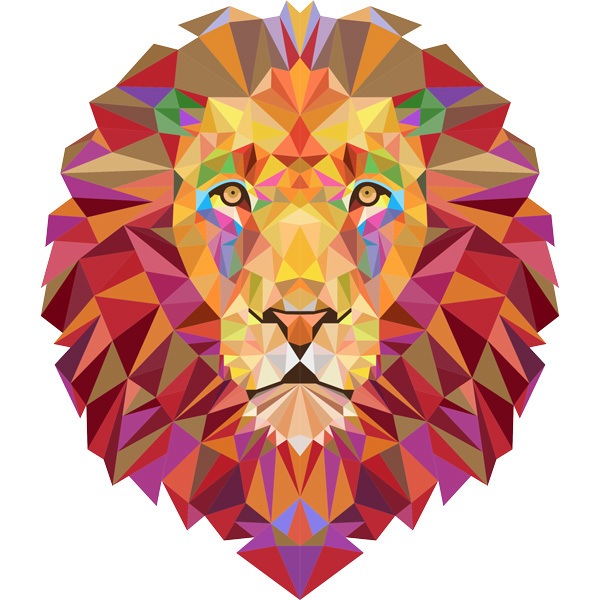 Wandtattoos: Lion Kopf Origami