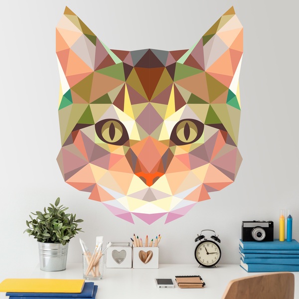 Wandtattoos: Katzenkopf Origami