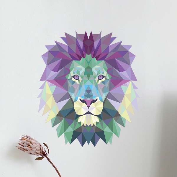 Wandtattoos: Löwenkopf Origami Kälte