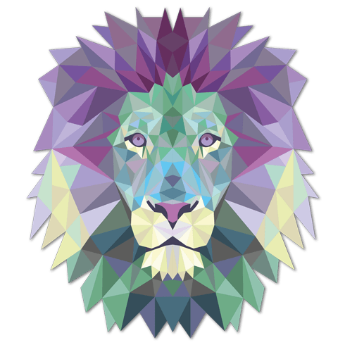 Wandtattoos: Löwenkopf Origami Kälte