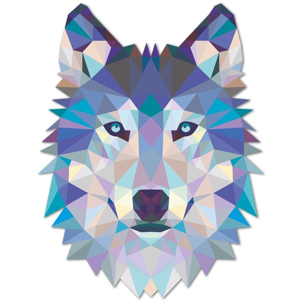 Wandtattoos: Wolfskopf-Origami