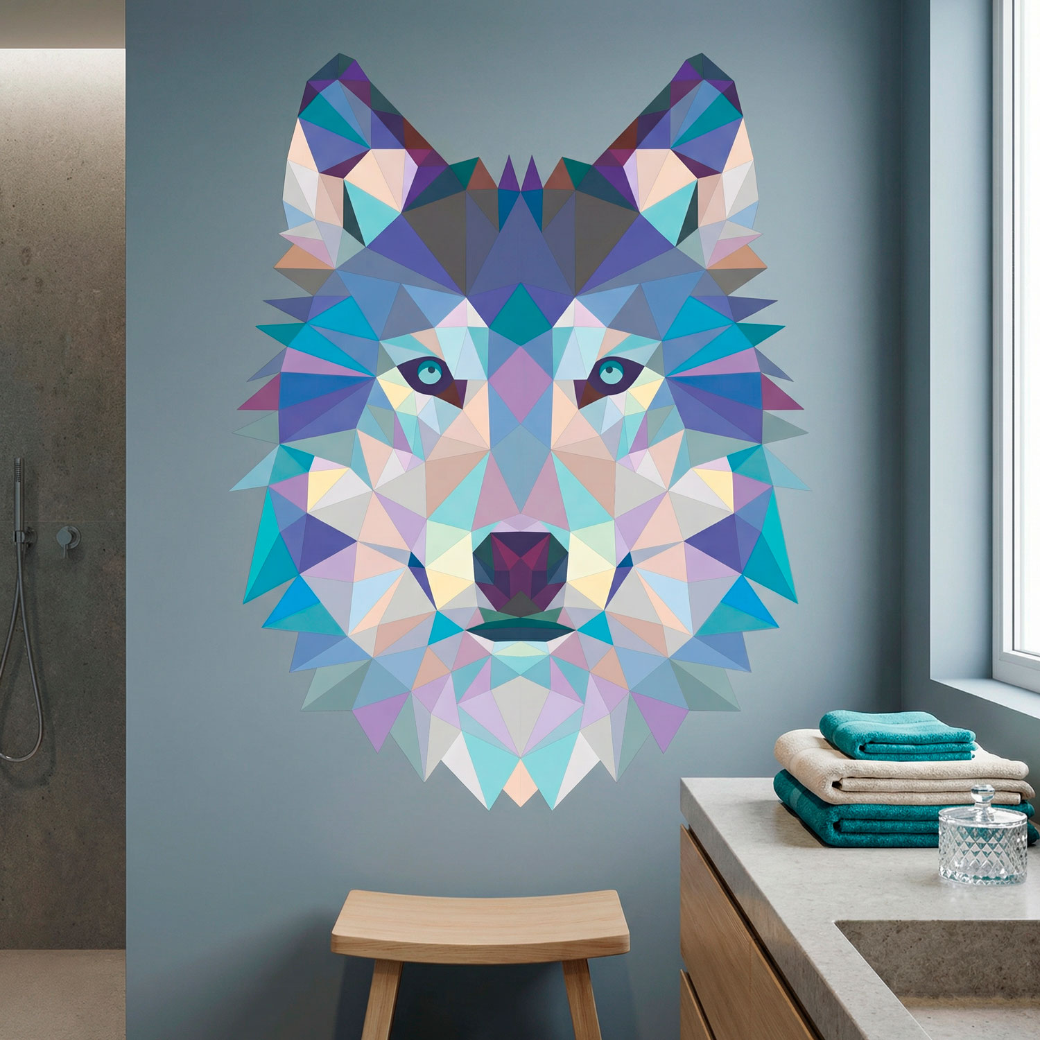 Wandtattoos: Wolfskopf-Origami