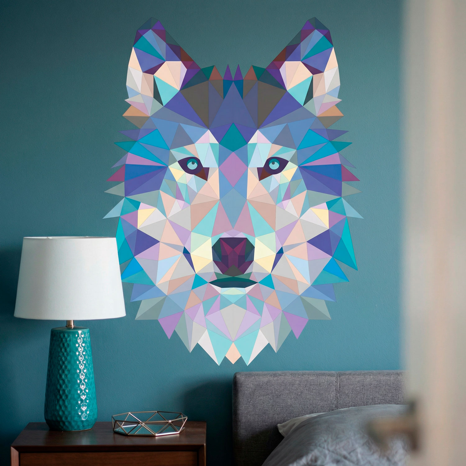 Wandtattoos: Wolfskopf-Origami