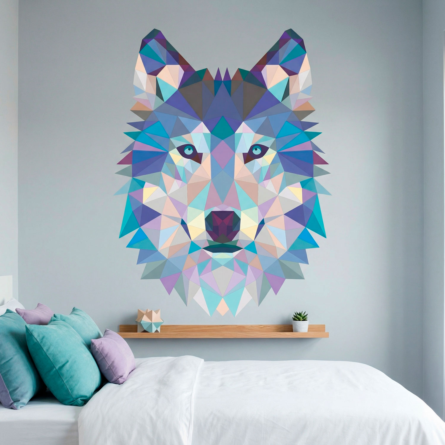 Wandtattoos: Wolfskopf-Origami
