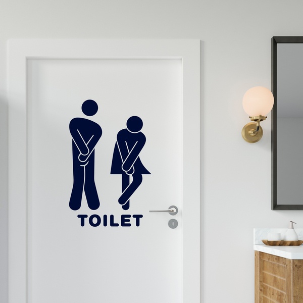 Wandtattoos: Icons lustig Bad WC