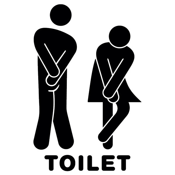 Wandtattoos: Icons lustig Bad WC