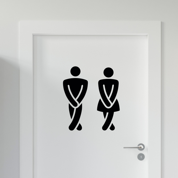 Wandtattoos: Lustig Bad WC-Symbole