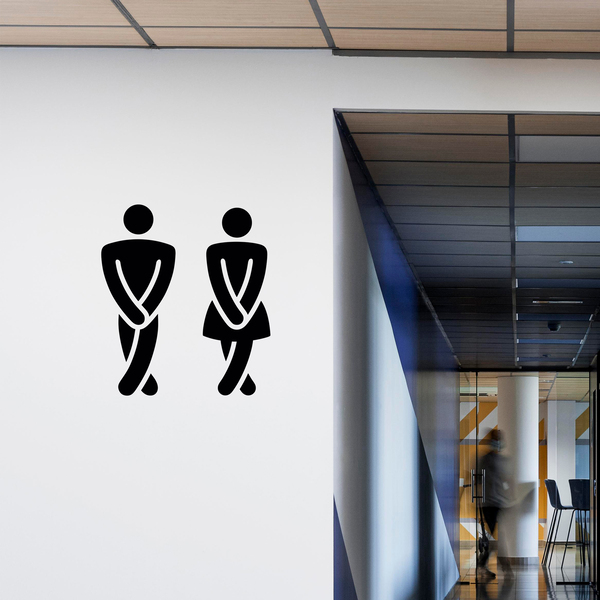 Wandtattoos: Lustig Bad WC-Symbole