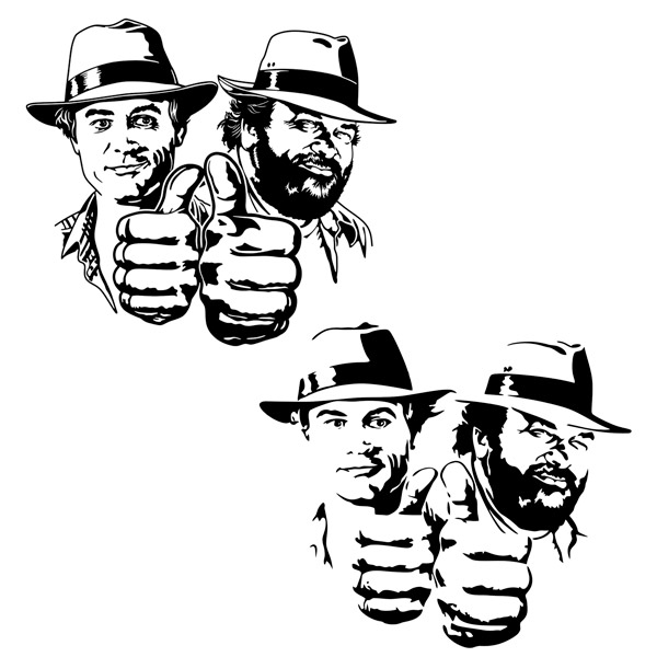 Wandtattoos: Bud Spencer und Terence Hill