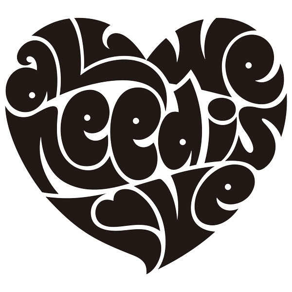 Wandtattoos: Herz All we need is love