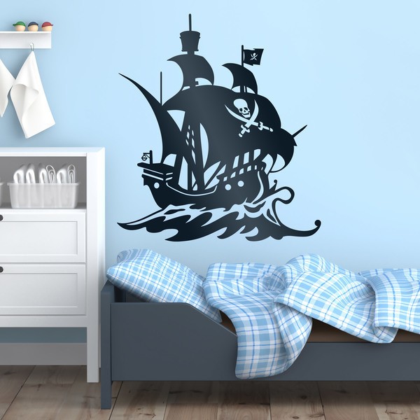 Kinderzimmer Wandtattoo: Piratenschiff Segeln