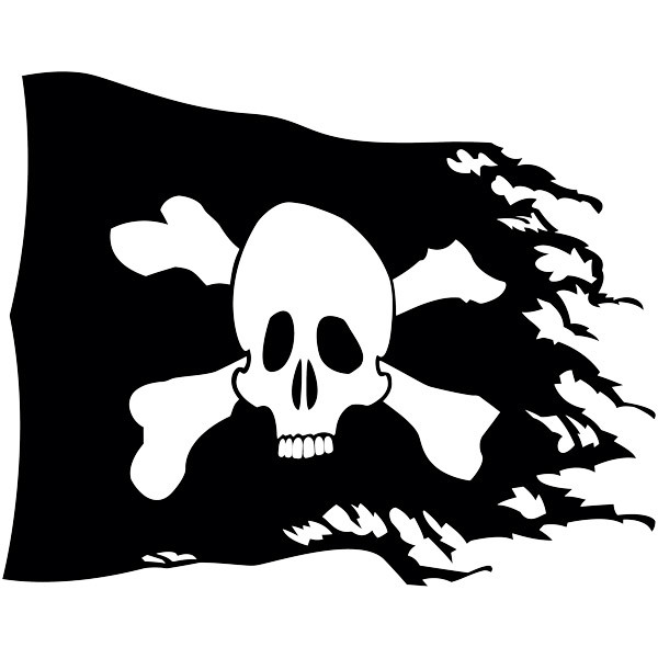 Kinderzimmer Wandtattoo: Getragene Piratenflagge