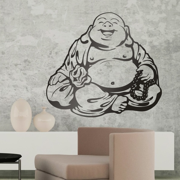 Wandtattoos: Hotei, lächelnder Buddha