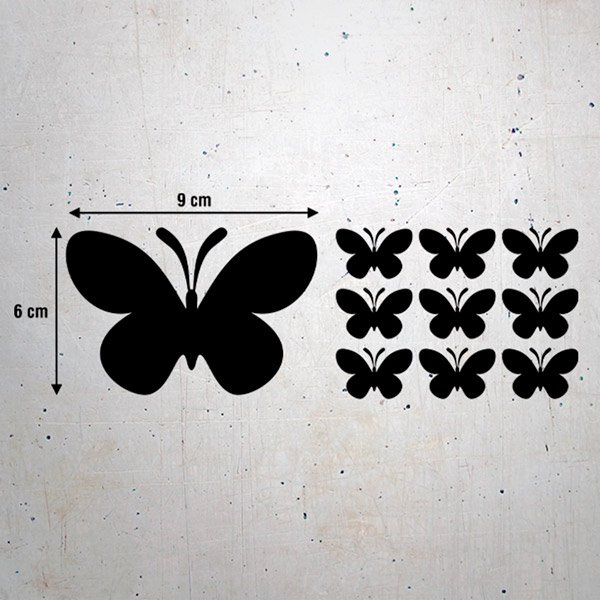 Wandtattoos: Kit von 9 Schmetterlinge