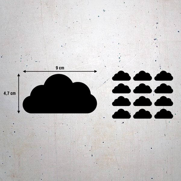Wandtattoos: Kit mit 12 Vinyl-Wolken