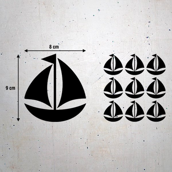 Wandtattoos: Kit 9 Wandtattoo Segelboot