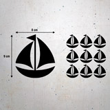 Wandtattoos: Kit 9 Wandtattoo Segelboot 3