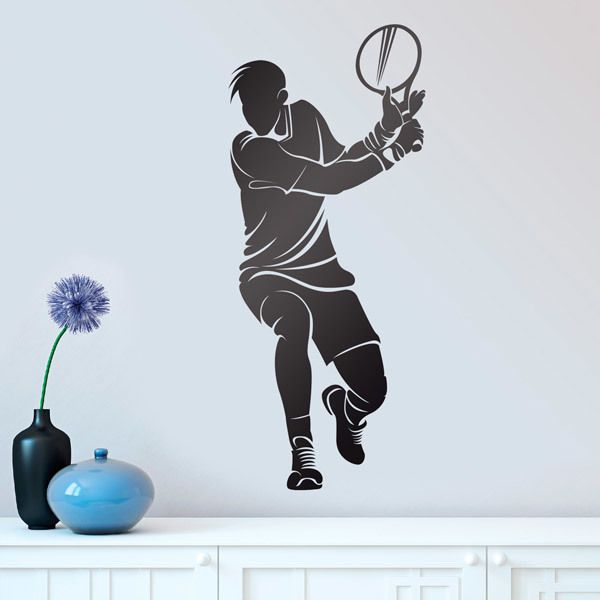 Wandtattoos: Tennisspieler Rückhand Schlagen