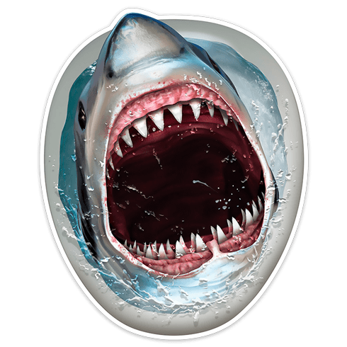 Wandtattoos: Hai aus der Toilettenschüssel kommen