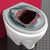Wandtattoos: Hai aus der Toilettenschüssel kommen 3