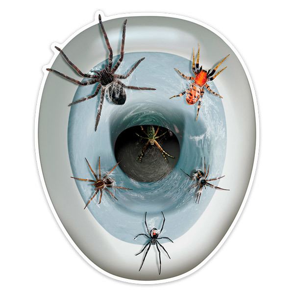 Wandtattoos: Spinnen kommen aus der Toilettenschüssel 
