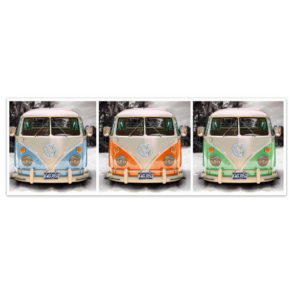 Wandtattoos: 3 Volkswagen T1 (kombi)