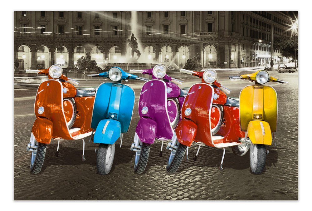 Wandtattoos: 5 Vespas in Rom