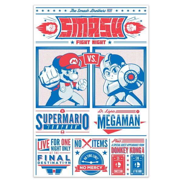 Wandtattoos: Mario Bros. vs. Megaman.