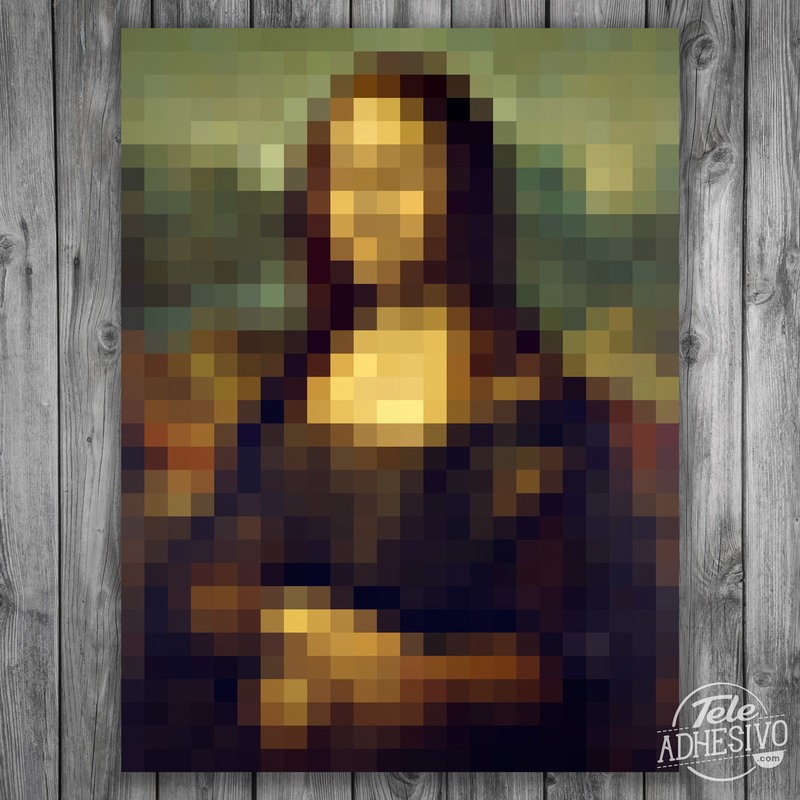 Wandtattoos: Poster Mona Lisa Gioconda Pixel
