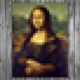 Wandtattoos: Poster Mona Lisa Gioconda Pixel 3