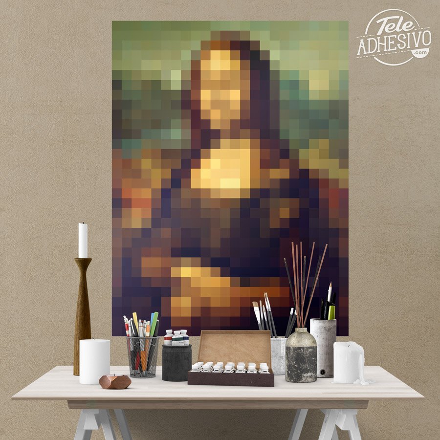 Wandtattoos: Poster Mona Lisa Gioconda Pixel