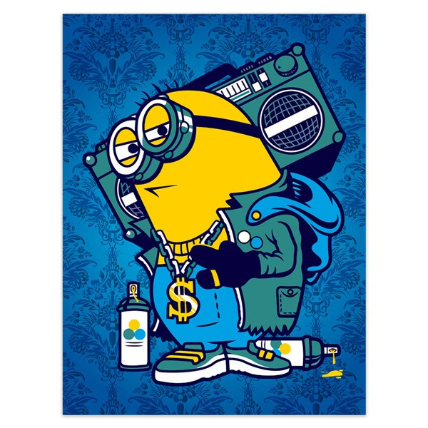 Wandtattoos: Klebstoff Poster Minion Bomb Box Graffiti