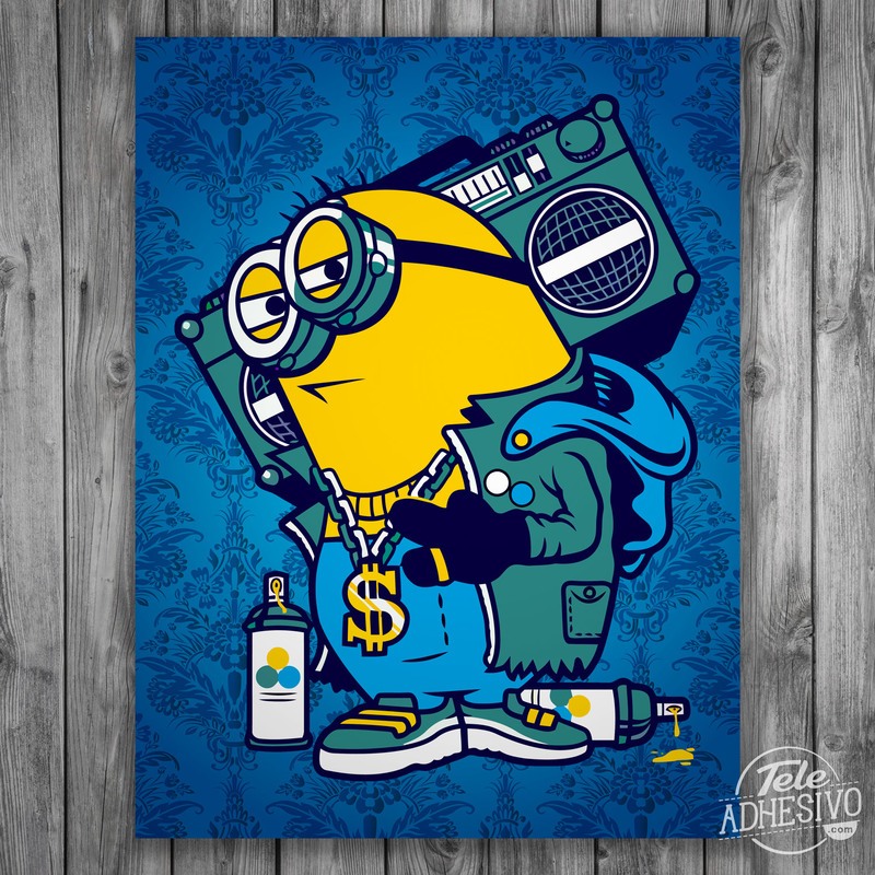 Wandtattoos: Klebstoff Poster Minion Bomb Box Graffiti