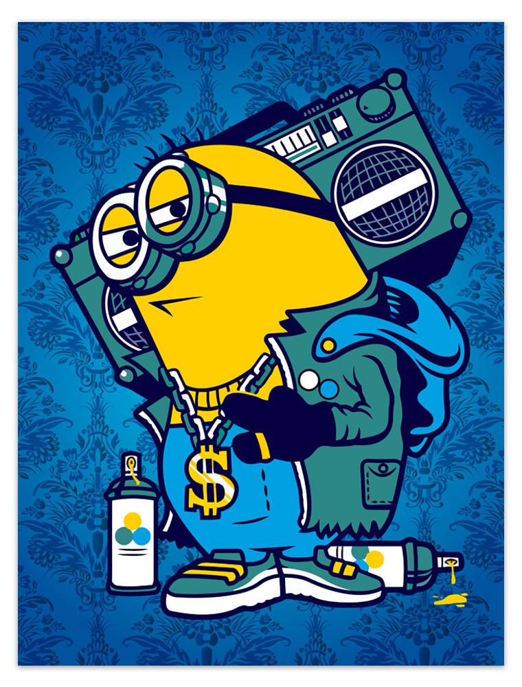 Wandtattoos: Klebstoff Poster Minion Bomb Box Graffiti