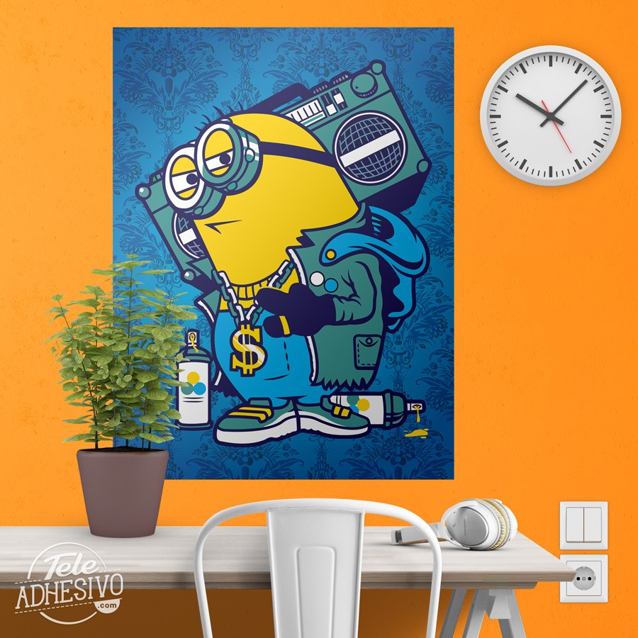 Wandtattoos: Klebstoff Poster Minion Bomb Box Graffiti