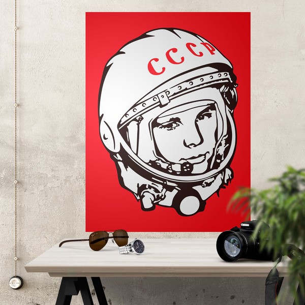 Wandtattoos: Poster Astronaut Yuri Gagarin