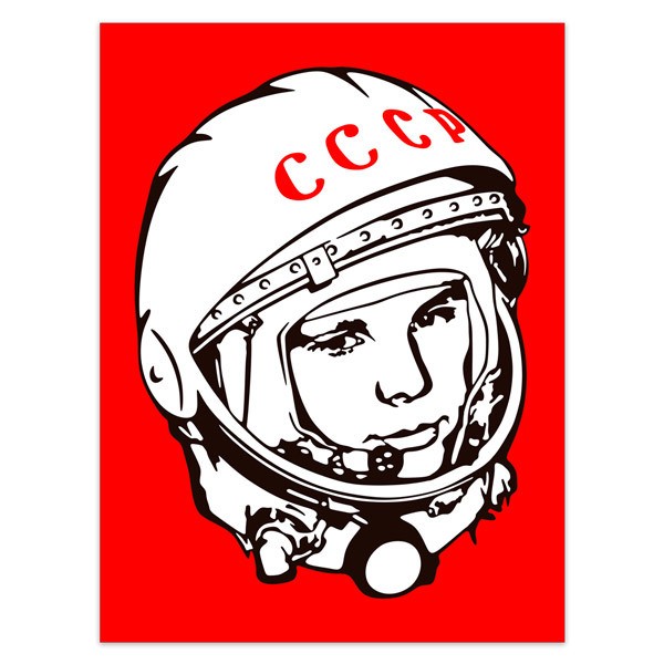 Wandtattoos: Poster Astronaut Yuri Gagarin