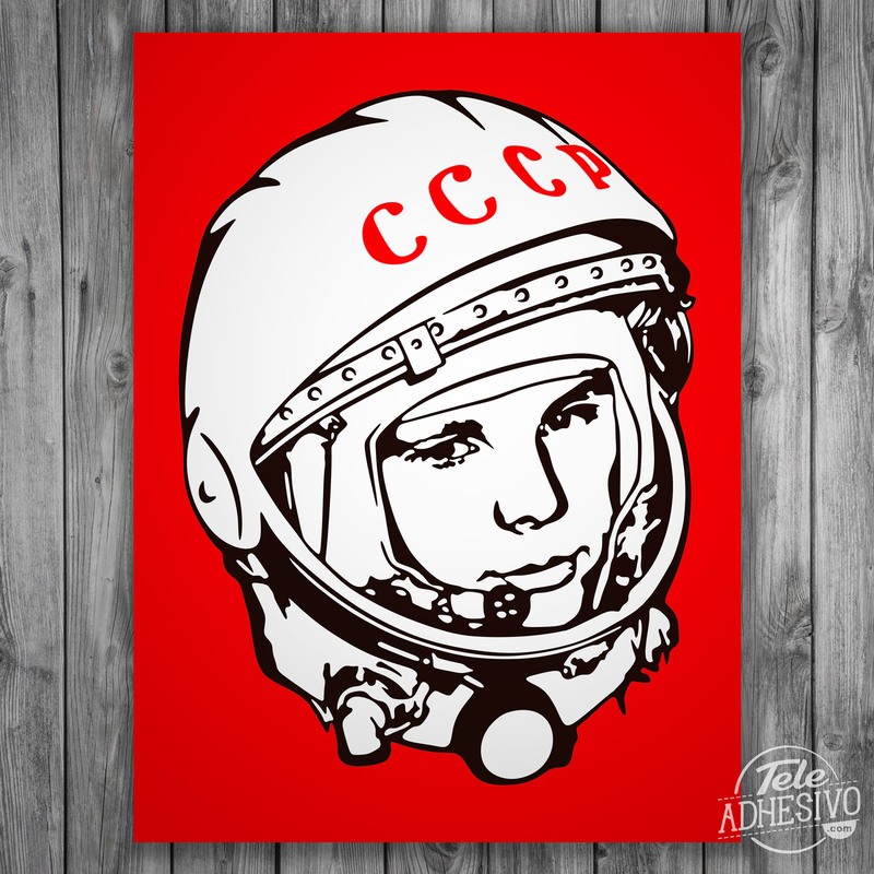 Wandtattoos: Poster Astronaut Yuri Gagarin