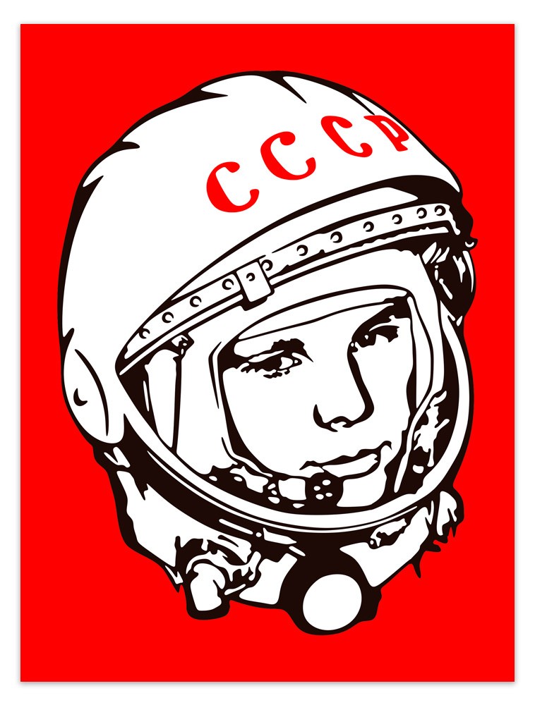 Wandtattoos: Poster Astronaut Yuri Gagarin