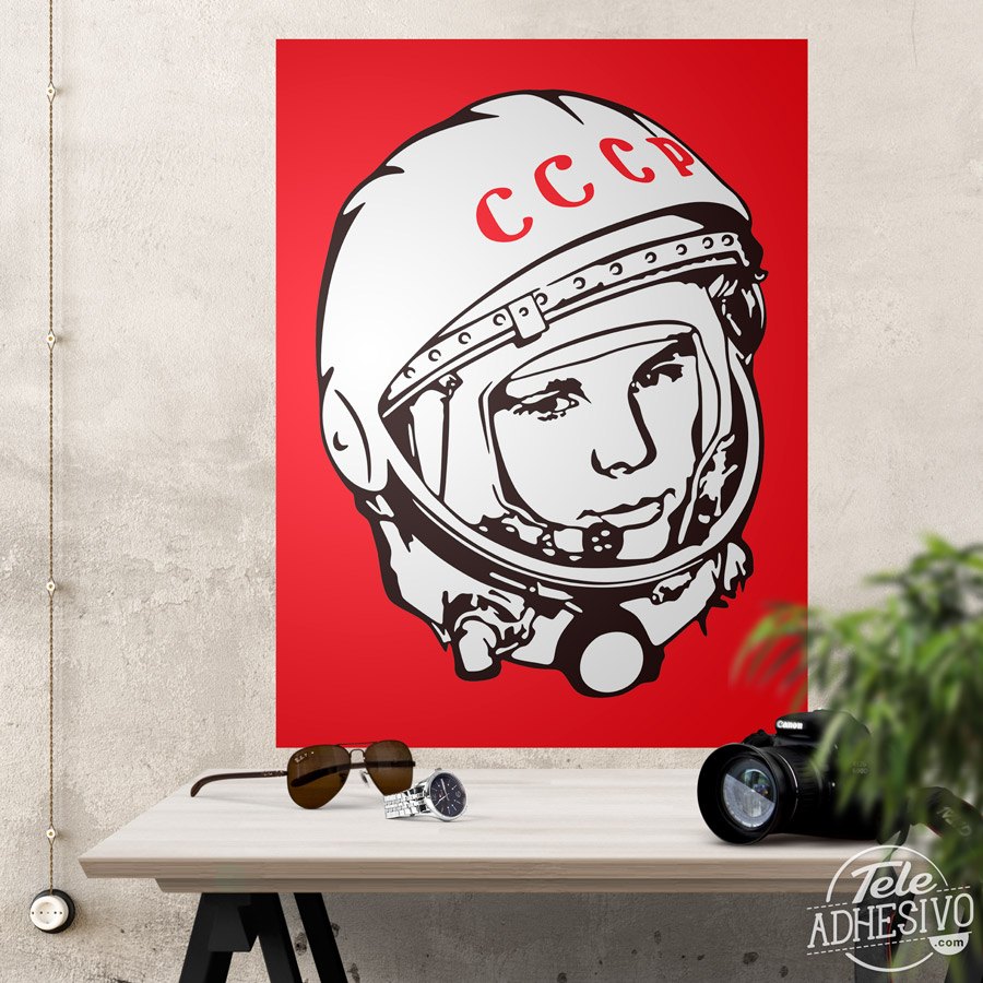 Wandtattoos: Poster Astronaut Yuri Gagarin