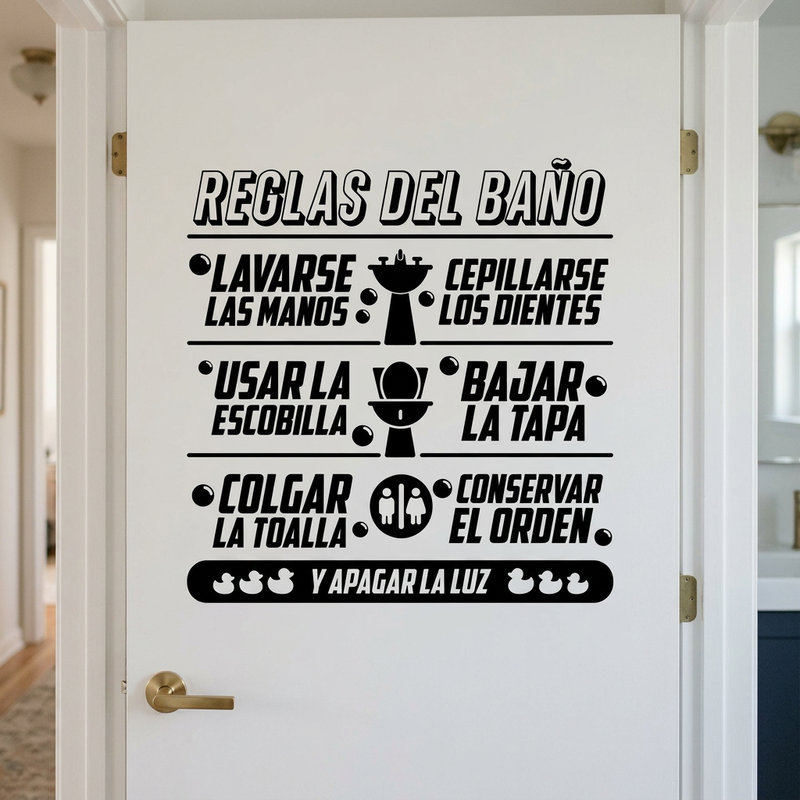 Wandtattoos: Badezimmerregeln