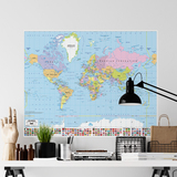 Wandtattoos: Poster Weltkarte mit Fahnen 5